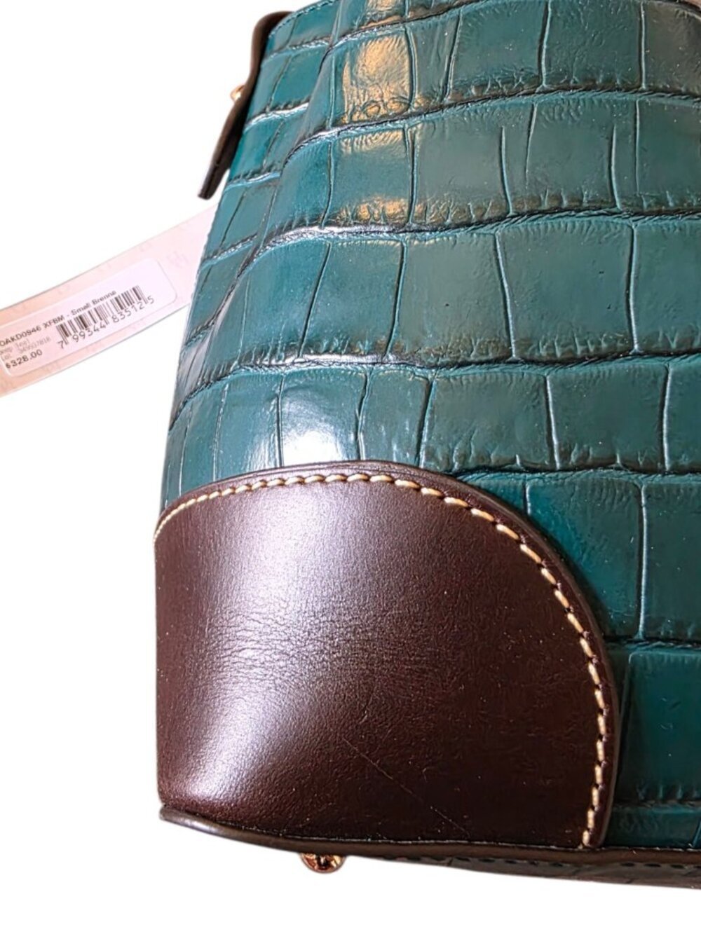 Dooney & Bourke Oakdale Brenna Croc Embossed Leather Bag Deep Teal NWT Rare - Picture 16 of 16
